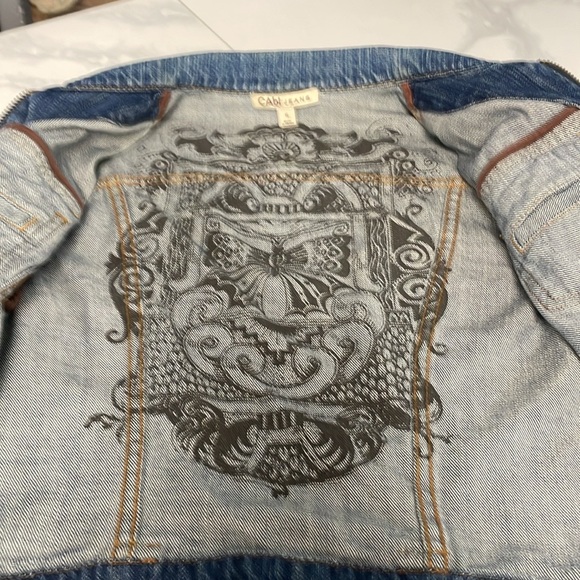 CAbi JEANS Classic Retro Key Zipper Pull Butterfly Jean Denim Jacket - Picture 10 of 10